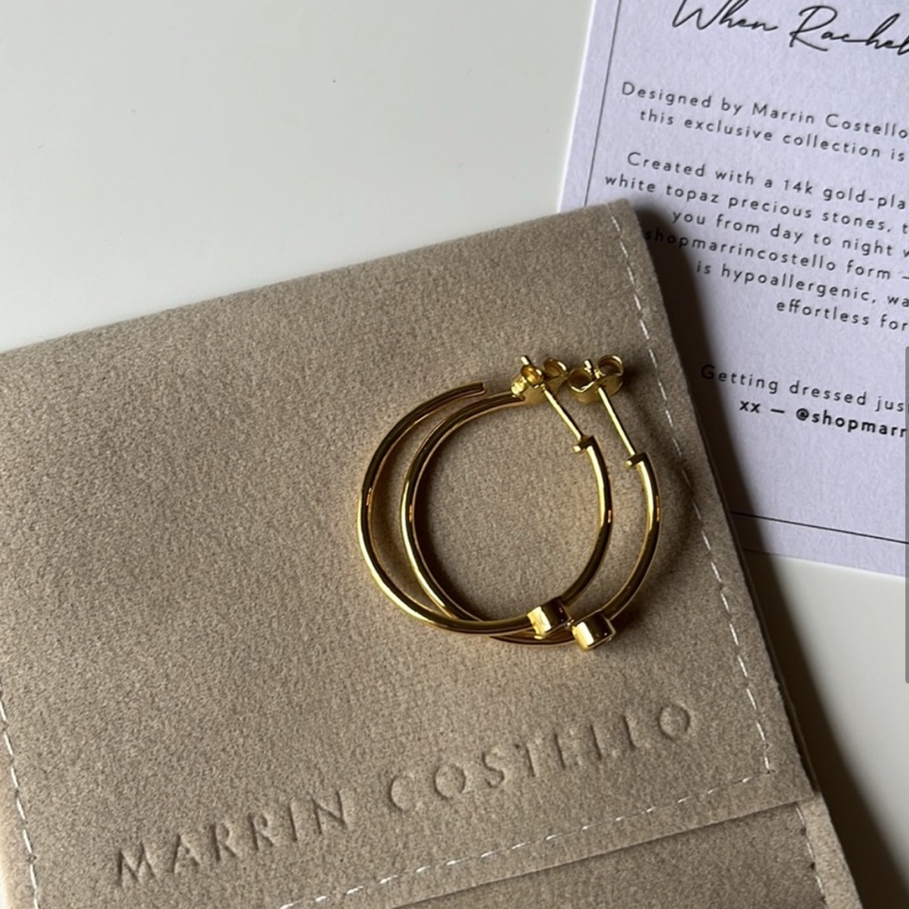 Marrin Costello X Curateur Gold Mystic
Hoop Earrings with White Topaz